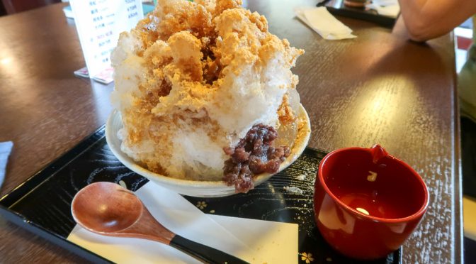 福井市・お茶屋さんで夏の和スイーツ黒蜜きな粉かき氷で涼を取ろう。